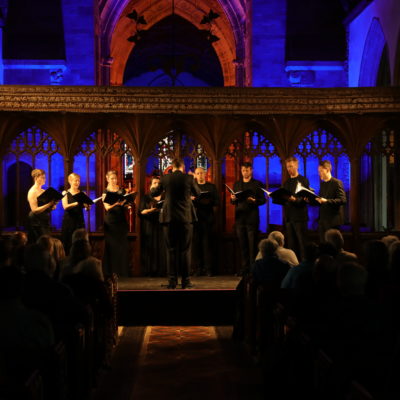 The Marian Consort, a choral group, singing at the Dunster Festival